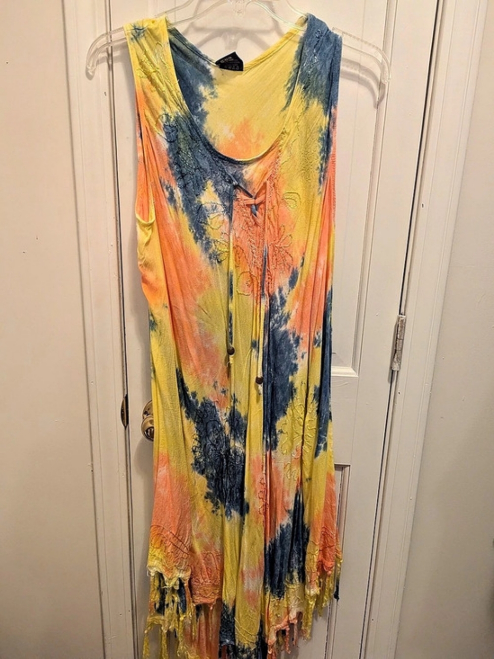 Seven Islands Tie-Dye Maxi Dress in Yellow & Orange Like New